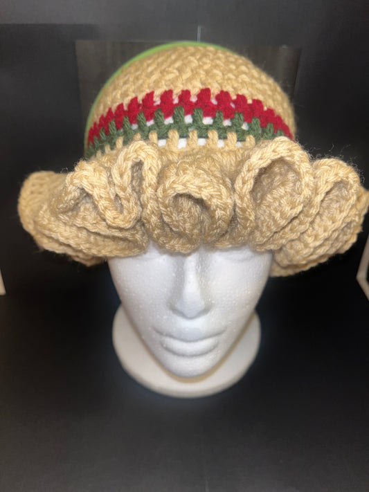 Crochet ruffle hat