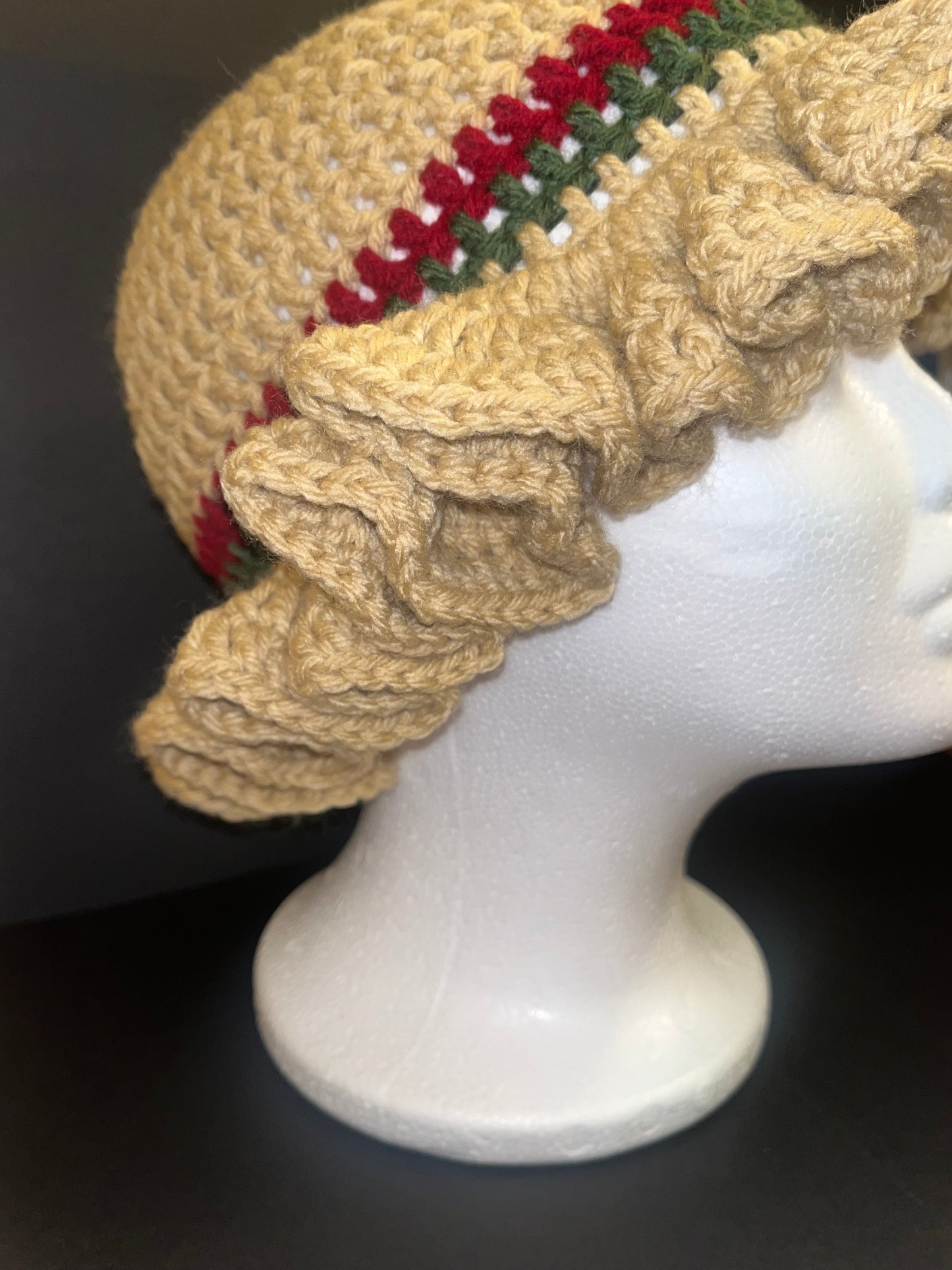 Crochet ruffle hat