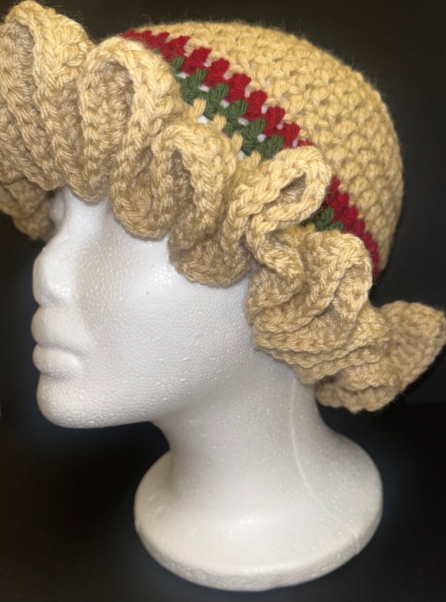 Crochet ruffle hat