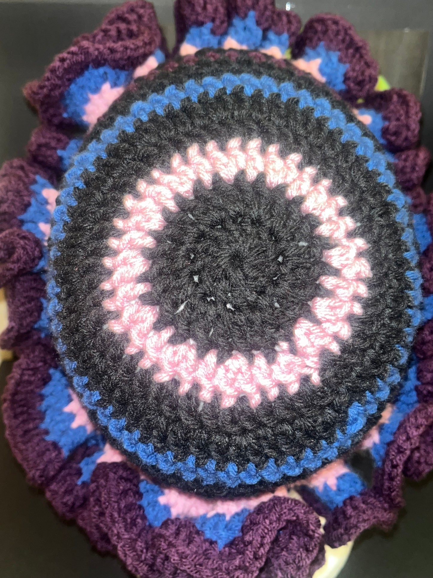 Crochet ruffle hat