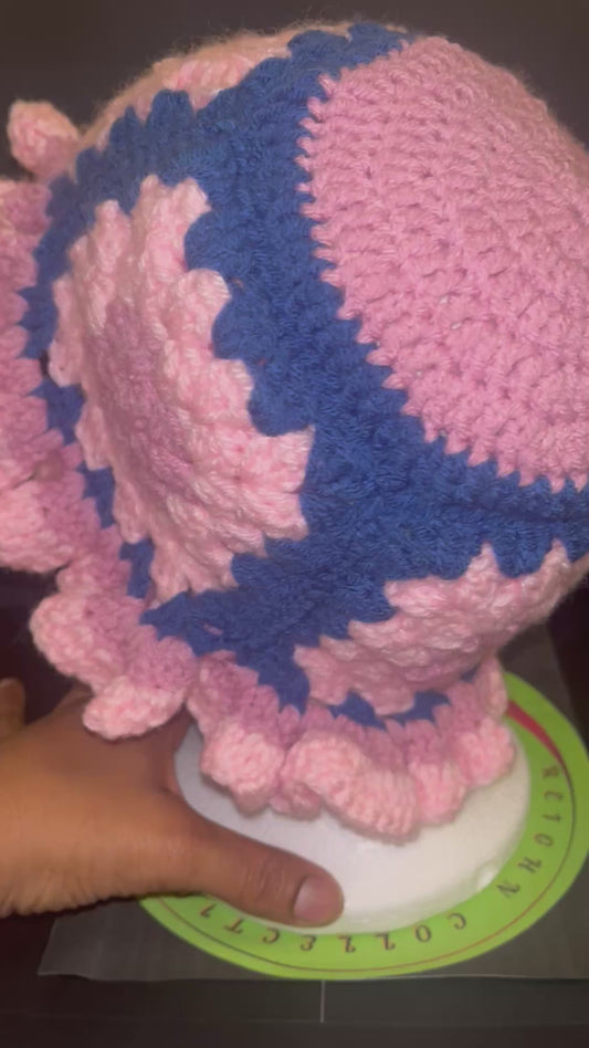 Granny square ruffle bucket hat