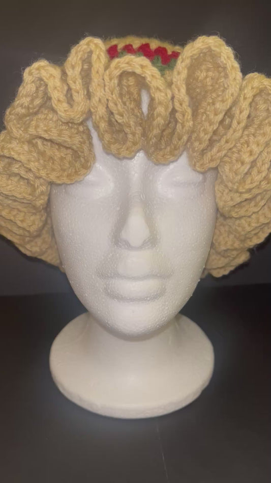 Crochet ruffle hat